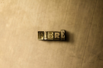 FIBRE - close-up of grungy vintage typeset word on metal backdrop. Royalty free stock illustration.  Can be used for online banner ads and direct mail.