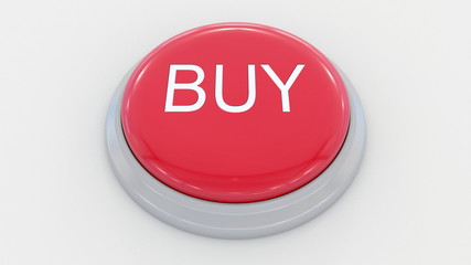 Big red button with buy inscription. Conceptual 3D rendering