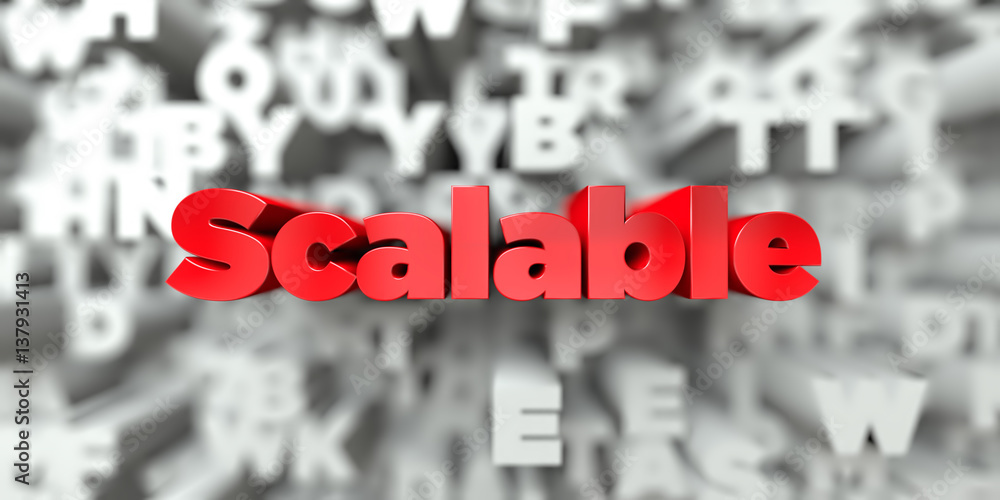 Fototapete scalable - red text on typography background - 3d rendered royalty free stock image. this image can 