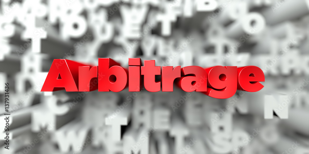 Fototapete arbitrage - red text on typography background - 3d rendered royalty free stock image. this image can