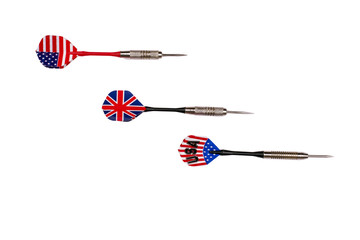 American and British dart on a white background