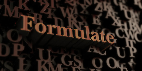 Formulate - Wooden 3D rendered letters/message.  Can be used for an online banner ad or a print postcard.