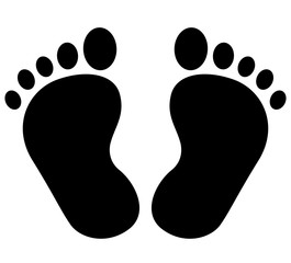 baby footprints on white background