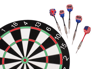 American and UK dart on a white background