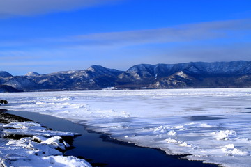 Freezing was,lake Kusharo in hokkaido