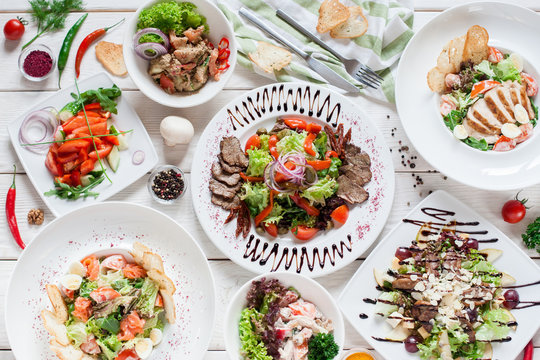 Salad Meat Warm Buffet Restaurant Menu Banquet Party Celebration Concept