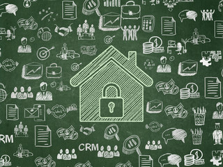 Business concept: Home on School board background