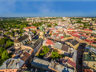 Lublin - stare miasto widok z powietrza. © art08