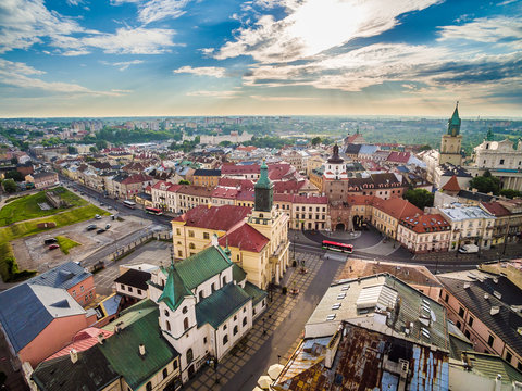 Lublin z lotu ptaka. Stare miasto o poranku. © art08