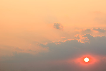 Sunset and Dramatic clouds in twilight sky. Beautiful Abstract natural background.