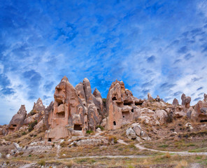 Fototapeta premium Unique geological formations in Cappadocia, Turkey