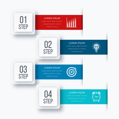Infographics template four options with square