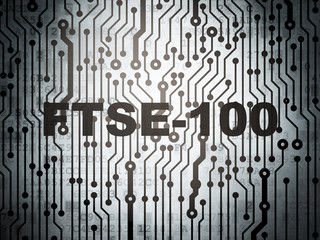 Stock market indexes concept: circuit board with FTSE-100