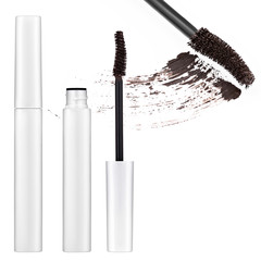 brown mascara, false eyelashes