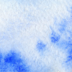 Watercolor blue white sky clouds texture background