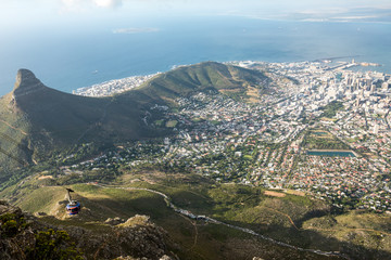 Aerial view on downtown area of Cape Town, South Africa