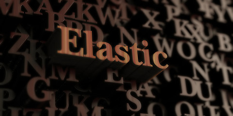 Elastic - Wooden 3D rendered letters/message.  Can be used for an online banner ad or a print postcard.