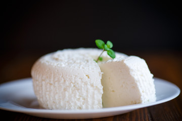 cottage cheese in a white plate