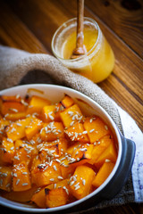 sweet baked pumpkin with honey