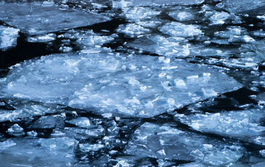 Frozen river in winter