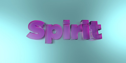 Fototapeta premium Spirit - colorful glass text on vibrant background - 3D rendered royalty free stock image.