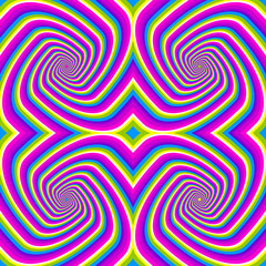 Colorful rainbow seamless pattern. Optical expansion illusion.