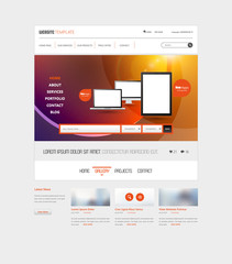 Clean Simple Minimalistic Website Interface Template, Vector Illustration.