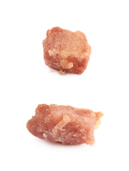 Single piece of fried bacon cube