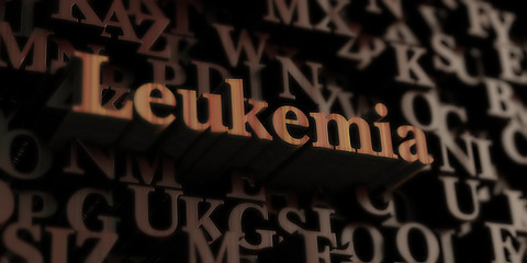 Leukemia - Wooden 3D rendered letters/message.  Can be used for an online banner ad or a print postcard.