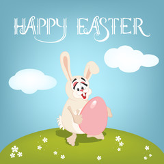 Obraz na płótnie Canvas Happy Easter Easter bunnies. Holiday vector illustration