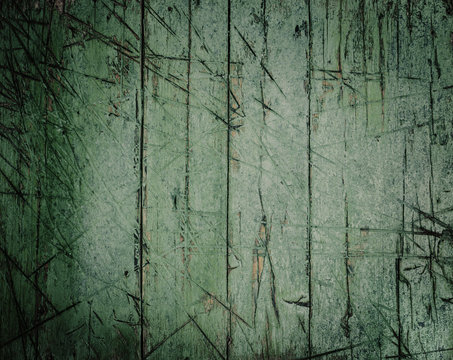 Old green vintage scrach grunge  wood surface