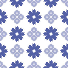 Repeating floral ornament. Seamless pattern painted a rough brush.