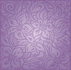Fototapeta na wymiar Violet Floral vintage seamless pattern background design