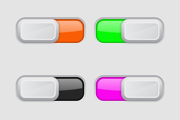 Toggle switch colored buttons