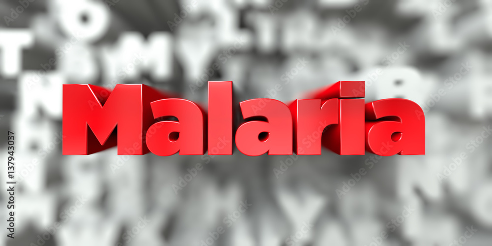 Fototapete malaria - red text on typography background - 3d rendered royalty free stock image. this image can b