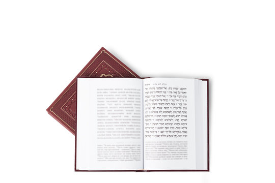 Jewish book on a white background, "Psalms of David". Isolated image, place for text.