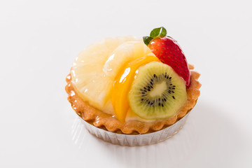 Small fruit tarts in baked pastry shells