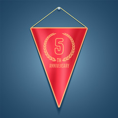 5 years anniversary vector icon, logo