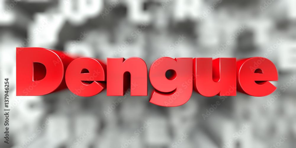 Poster dengue - red text on typography background - 3d rendered royalty free stock image. this image can be