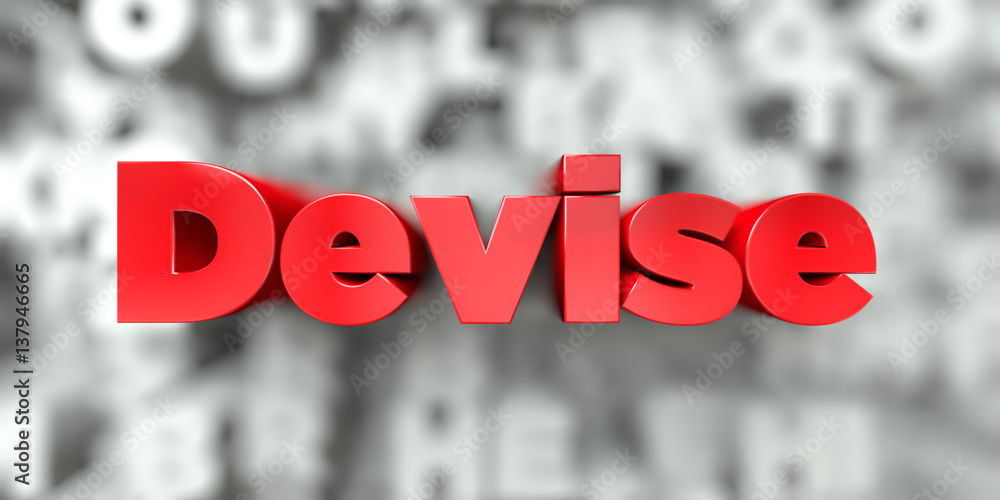 Fototapete devise - red text on typography background - 3d rendered royalty free stock image. this image can be