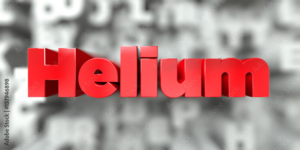 Fototapete helium - red text on typography background - 3d rendered royalty free stock image. this image can be