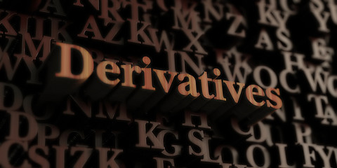 Derivatives - Wooden 3D rendered letters/message.  Can be used for an online banner ad or a print postcard.