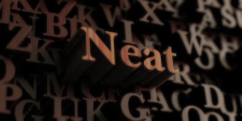 Neat - Wooden 3D rendered letters/message.  Can be used for an online banner ad or a print postcard.