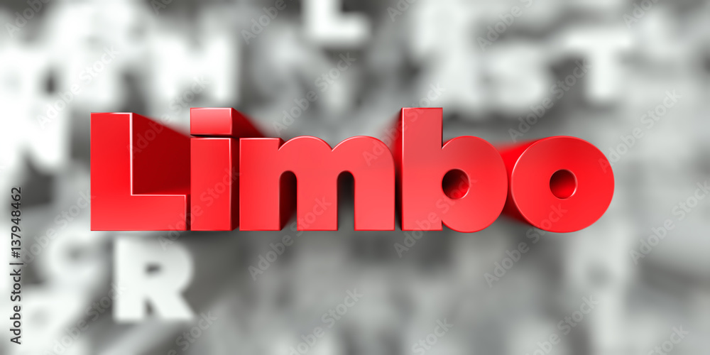 Fototapete limbo - red text on typography background - 3d rendered royalty free stock image. this image can be 