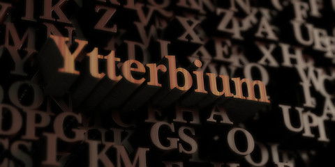 Ytterbium - Wooden 3D rendered letters/message.  Can be used for an online banner ad or a print postcard.