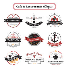 Cafe And Restaurant Logos Vintage Design 