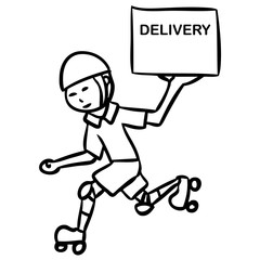 cartoon word delivery boy