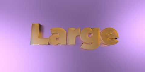 Large - colorful glass text on vibrant background - 3D rendered royalty free stock image.