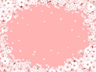 さくら花びらフラットピンクフレーム1