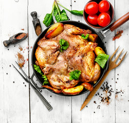 Baked chicken with potatoes